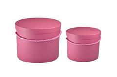 Wiśniowy Flowerbox Okrągły ze Sznurkiem 15x11 cm