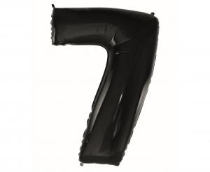Duży balon foliowy Cyfra 7 GoDan 92 cm, kolor czarny, kolekcja Beauty&amp;Charm, idealny na 70. urodziny i rocznice, na hel.