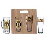 Zestaw prezentowy "18 lat" kufel i szklanka do piwa w opakowaniu