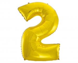 Balon foliowy cyfra złota  "2" 92 cm