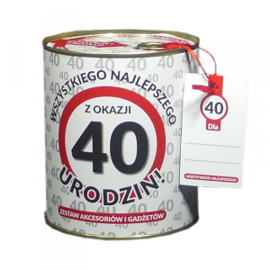 Śmieszny Prezent na 40 Urodziny: Puszka Konserwa z Bilecikiem i Gadżetami