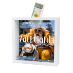 Śmieszna Skarbonka Ramka MDF na Emeryturę "Na Zachcianki" (15x15 cm)