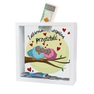 Skarbonka Ramka MDF z Szybką "Na Wspólną Przyszłość" (15x15 cm)