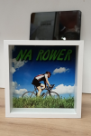 Skarbonka Ramka 3D "Na Rower" z Szybką | Prezent dla Rowerzysty