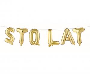 Złota Girlanda Balonowa Napis "STO LAT" (Wysokość 35 cm)