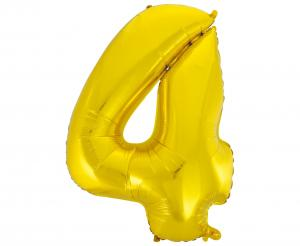Balon foliowy cyfra złota "4" 92 cm