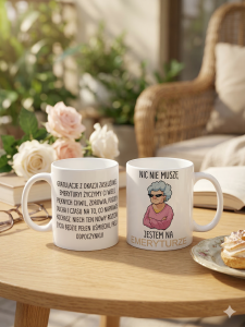 Kubek na Emeryturę "Nic Nie Muszę" BY KUlich | Prezent z Życzeniami