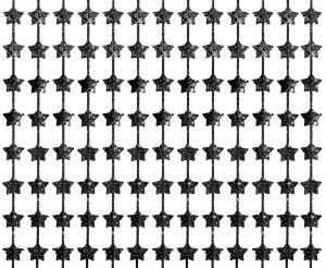 Kurtyna Dekoracyjna Gwiazdki B&C Czarno-Srebrna 100x200 cm