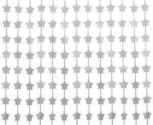 Kurtyna Dekoracyjna Gwiazdki B&C Srebrna Matowa 100x200 cm