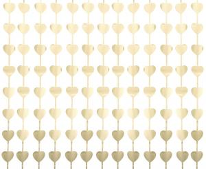 Kurtyna Dekoracyjna Serca B&C Jasnozłota Matowa 100x200 cm