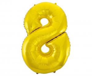 Balon foliowy cyfra złota "8" 92 cm