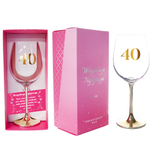 Kieliszek do wina ze złotą nóżką "40 " 500 ml