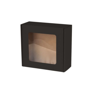 Czarne Pudełko Fasonowe z Okienkiem 150x150x50 mm (Pakiet 30 szt.)