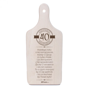 Deska Dekoracyjna Prezent na 40 Urodziny Drewniana z Życzeniami