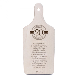 Deska Dekoracyjna Prezent na 30 Urodziny Drewniana z Życzeniami