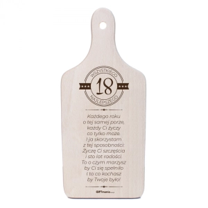 Deska Dekoracyjna Prezent na 18 Urodziny Drewniana z Życzeniami