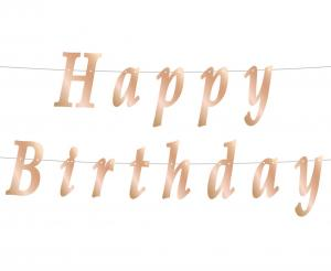 Girlanda Urodzinowa Happy Birthday Rose Gold Beauty&Charm 200cm