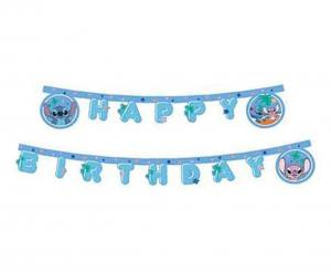 Baner Urodzinowy Girlanda Stitch i Angel Happy Birthday Disney