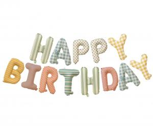 Baner Girlanda Balonowa Happy Birthday Pastelowe Wzory 400cm