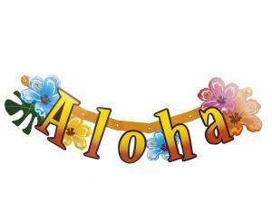 Baner Girlanda Aloha Hawaje Tropikalne Kwiaty 83cm 