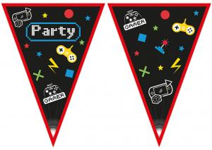 Baner Girlanda Flagi Gaming Party Gry Komputerowe Pady 230cm 