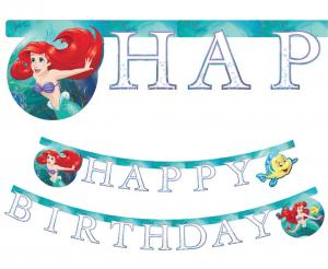 Baner Girlanda Happy Birthday Syrenka Ariel Disney 