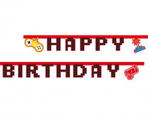 Baner Girlanda Happy Birthday Gaming Party Gry Pady 200cm 