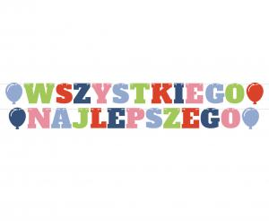 Baner Girlanda Wszystkiego Najlepszego Balony XXL 2x300cm