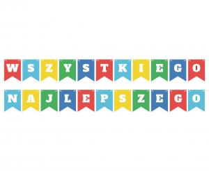 Baner Girlanda Flagi Wszystkiego Najlepszego Kolorowa XXL 2x400cm