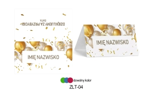 Personalizowana Winietka VEX ZLT+04 – Delikatne Złote Listki | Papier Foto 260g | Tychy