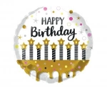 Balon Foliowy Happy Birthday Świeczki 18 cali | Zabawne Wydry Tychy