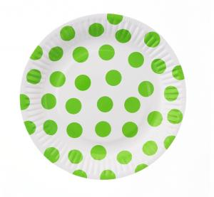 Talerzyki Papierowe Groszki Pistacjowe 18cm (6 szt.) | Zabawne Wydry Tychy