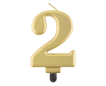 Świeczka cyferka 2, Złota
