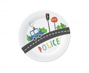 Talerzyki Papierowe Police Policja 18cm (6 szt.) | Zabawne Wydry Tychy