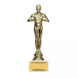 Złota Statuetka Urodzinowa "Za Osiągnięcie... Urodzin" w Pudełku | Zabawne Wydry Tychy