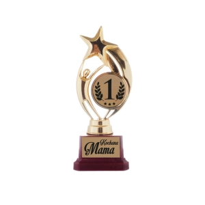 Złota Statuetka "Kochana Mama" Gwiazdy 17cm | Zabawne Wydry Tychy
