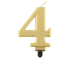 Świeczka cyferka 4, Złota