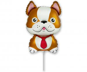 balon-foliowy-mini-pies-bulldog-buldog-w-krawacie-brazowy-na-powietrze-flexmetal