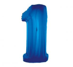 Balon foliowy cyfra niebieska "1" 92 cm