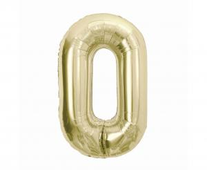 Balon foliowy cyfra szampańska "0" 85 cm