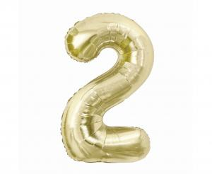 Balon foliowy cyfra szampańska "2" 85 cm