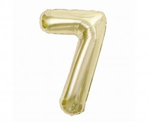 Balon foliowy cyfra 7 szampańska 85 cm - dekoracja urodzinowa od Zabawne Wydry Tychy, Katowice, Śląsk
