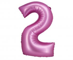 Balon foliowy cyfra 1 satynowy różowy 76 cm - dekoracja urodzinowa od Zabawne Wydry Tychy, Katowice, Śląsk