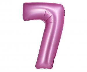 Balon foliowy cyfra 7 satynowy różowy 76 cm - dekoracja urodzinowa od Zabawne Wydry Tychy, Katowice, Śląsk