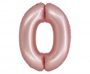 Balon foliowy cyfra 0 jasnoróżowy matowy 76 cm - dekoracja urodzinowa od Zabawne Wydry Tychy, Katowice, Śląsk