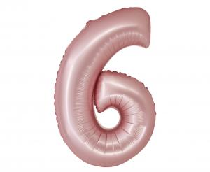 Balon foliowy cyfra różowa "6" 76 cm