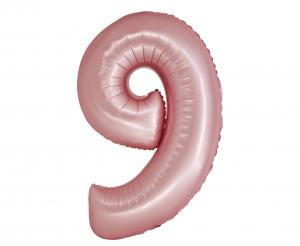 Balon foliowy cyfra różowa "9" 76 cm