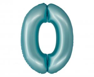 Balon foliowy cyfra 0 jasnoniebieski matowy 76 cm - dekoracja urodzinowa od Zabawne Wydry Tychy, Katowice, Śląsk