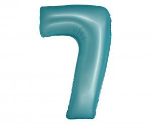 Balon foliowy cyfra 7 jasnoniebieski matowy 76 cm - dekoracja urodzinowa od Zabawne Wydry Tychy, Lędziny, Mysłowice