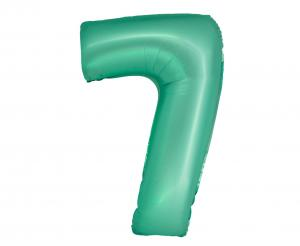 Balon foliowy cyfra 7 miętowy matowy 76 cm - dekoracja urodzinowa od Zabawne Wydry Tychy, Lędziny, Mysłowice